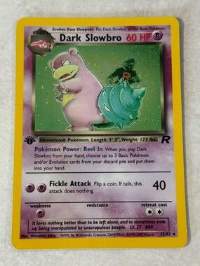 Dark Slowbro Pokemon Holo Card 1st edition